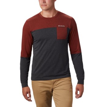 Columbia Outdoor Elements Long Sleeve, Sudaderas Rojos Grises Oscuro Para Hombre | 128493-MRN